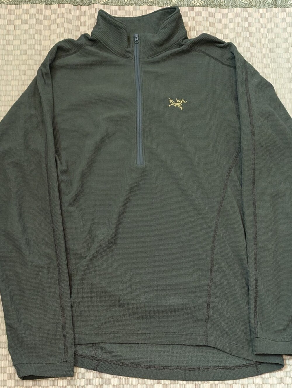 Arc'teryx 1/4 Zip Grid Fleece Sweatshirt Green Men's Size Small